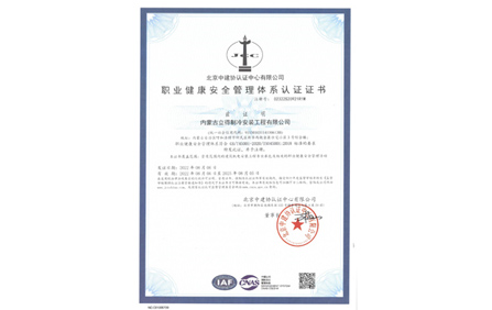 職業(yè)健康安全管理體系認(rèn)證證書(shū)